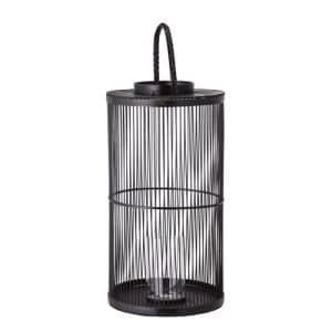 Bloomingville lanterne Effie m/Glas i sort bambus