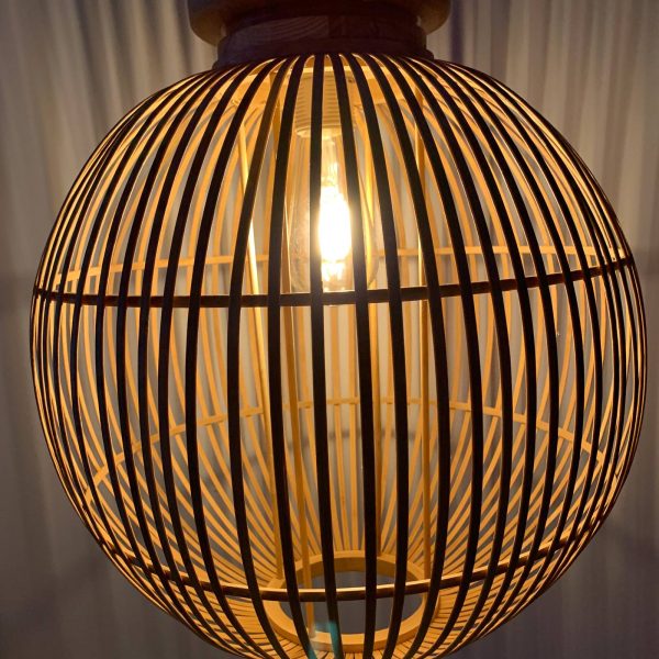 Hildegard hængelampe af bambus, Ø 30 cm