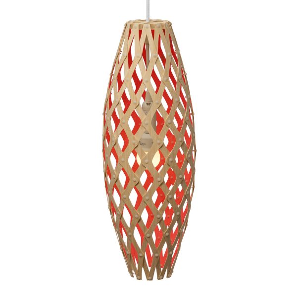 david trubridge Hinaki hængelampe 50 cm bambus-rød