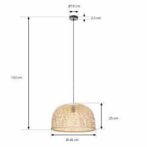 Lindby Dabila hængelampe, bambus Ø 45 cm 1 lk