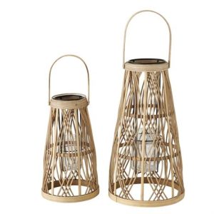 Lanternesæt Ajala i naturfarvet bambus | 2 højder
