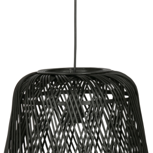 Moza, Pendel lampe, sort, H36x36x36 cm, bambus