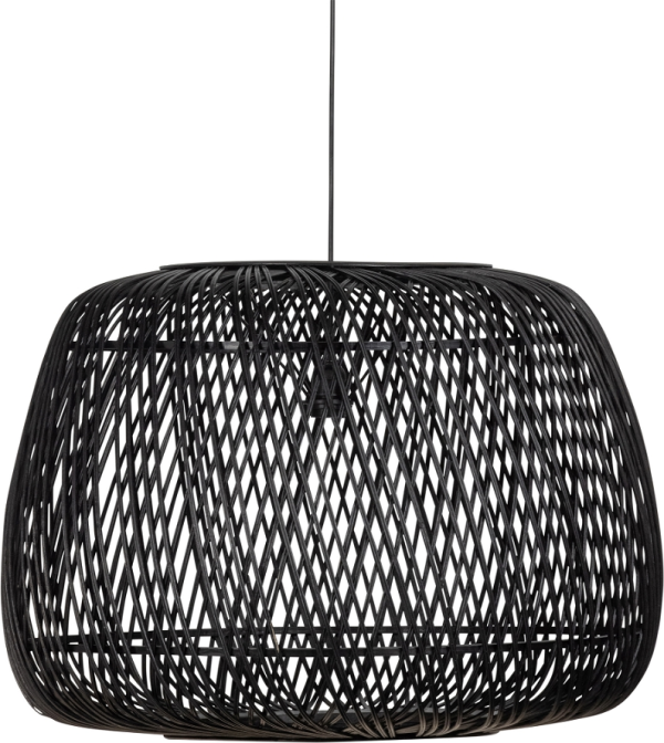 Moza, Pendel lampe, sort, H50x70x70 cm, bambus