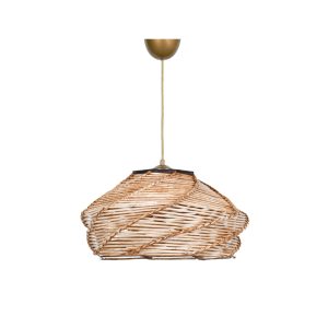 LUMI Ovale loftlampe - kamel imiteret bambus (36x36)