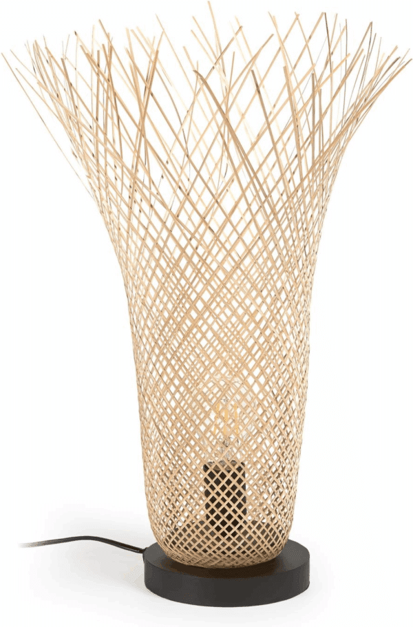 Bordlampe Kave Home Citalli naturlig bambus - rustik kolonial stil H50xB26 cm
