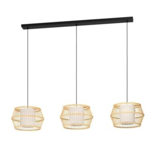 EGLO Stars of Light MONTERROSO langbordspendel 3L, sort/bambus/hvid