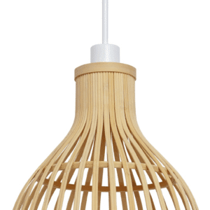 Pendellampe Kave Home Nathaya håndvævet bambus Ø30xH27 cm justérbar højde rustik kolonial
