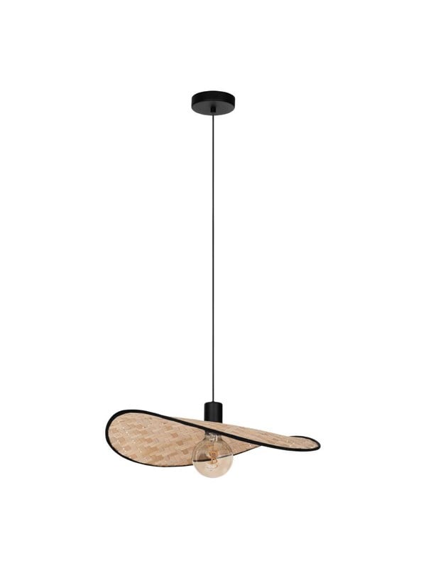 EGLO MARYWELL PENDEL 500X345 E27 SORT/BAMBUS