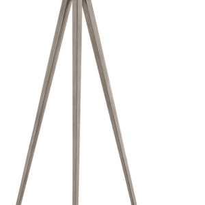 Gulvlampe WOOOD Exclusive Omar - sort bæredygtig bambus tripod-lampe med teknisk bomuldsskærm, H153 Ø60 cm, E27