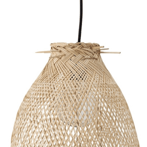 Pendellampe / loftslampe Bloomingville Cozy bambus Ø25 x H65 cm natur/sort
